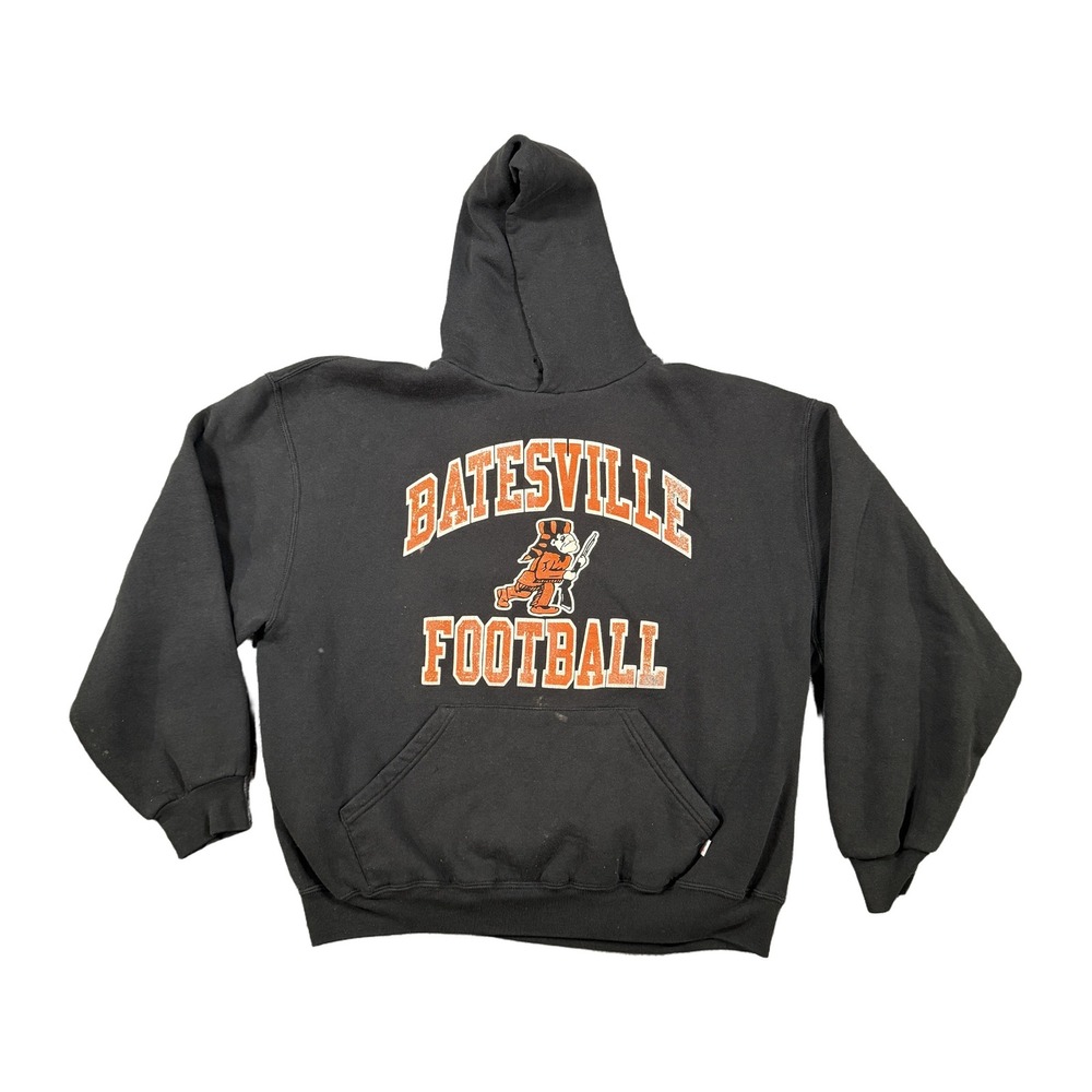 Vintage Russell Athletic Batesville Football Hoodie XL Black Graphic Pullover